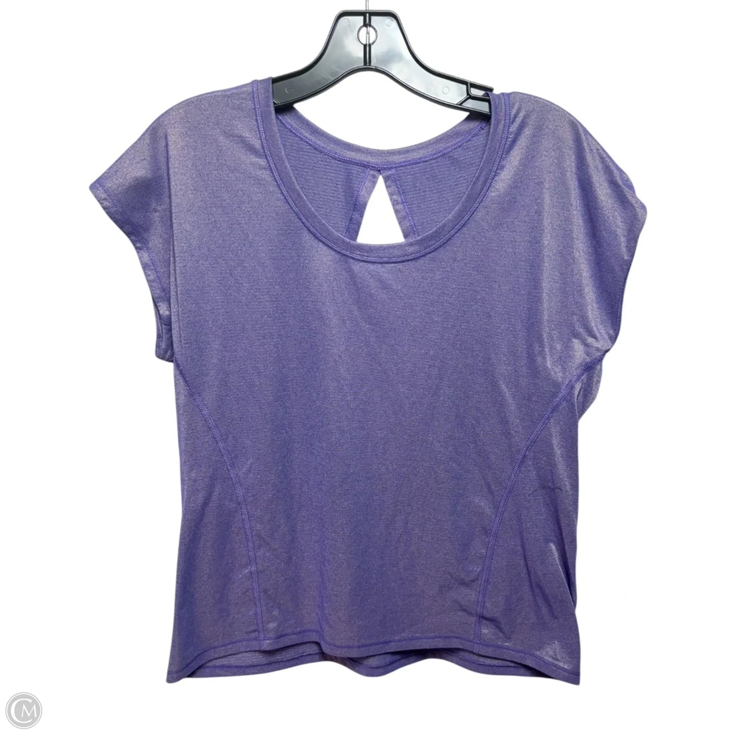 Metallic Athletic Top Short Sleeve By Lululemon In Purple, Size: 4