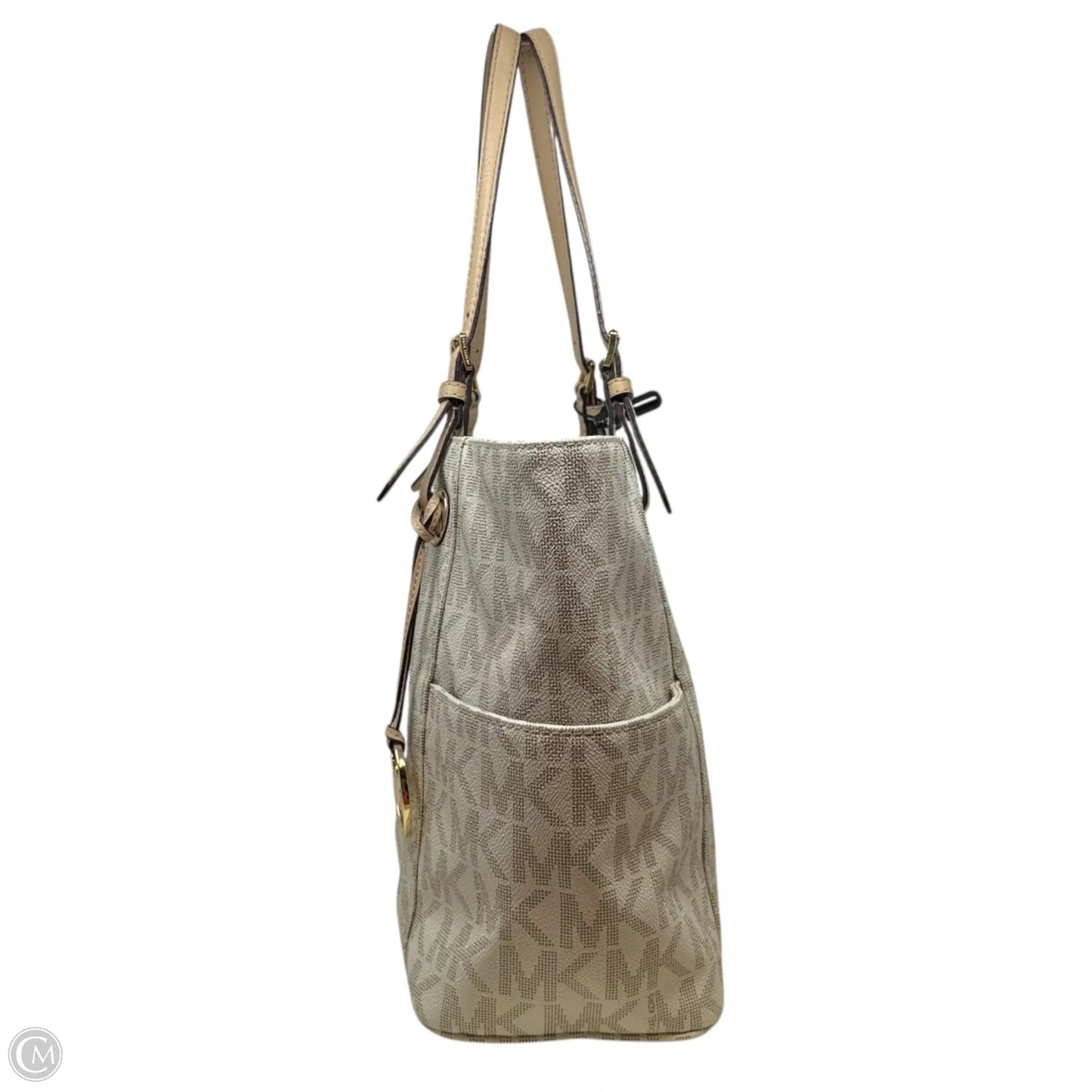 Signature Coated Canvas & Leather Jet Set East West Tote By Michael By Michael Kors, Size: Medium