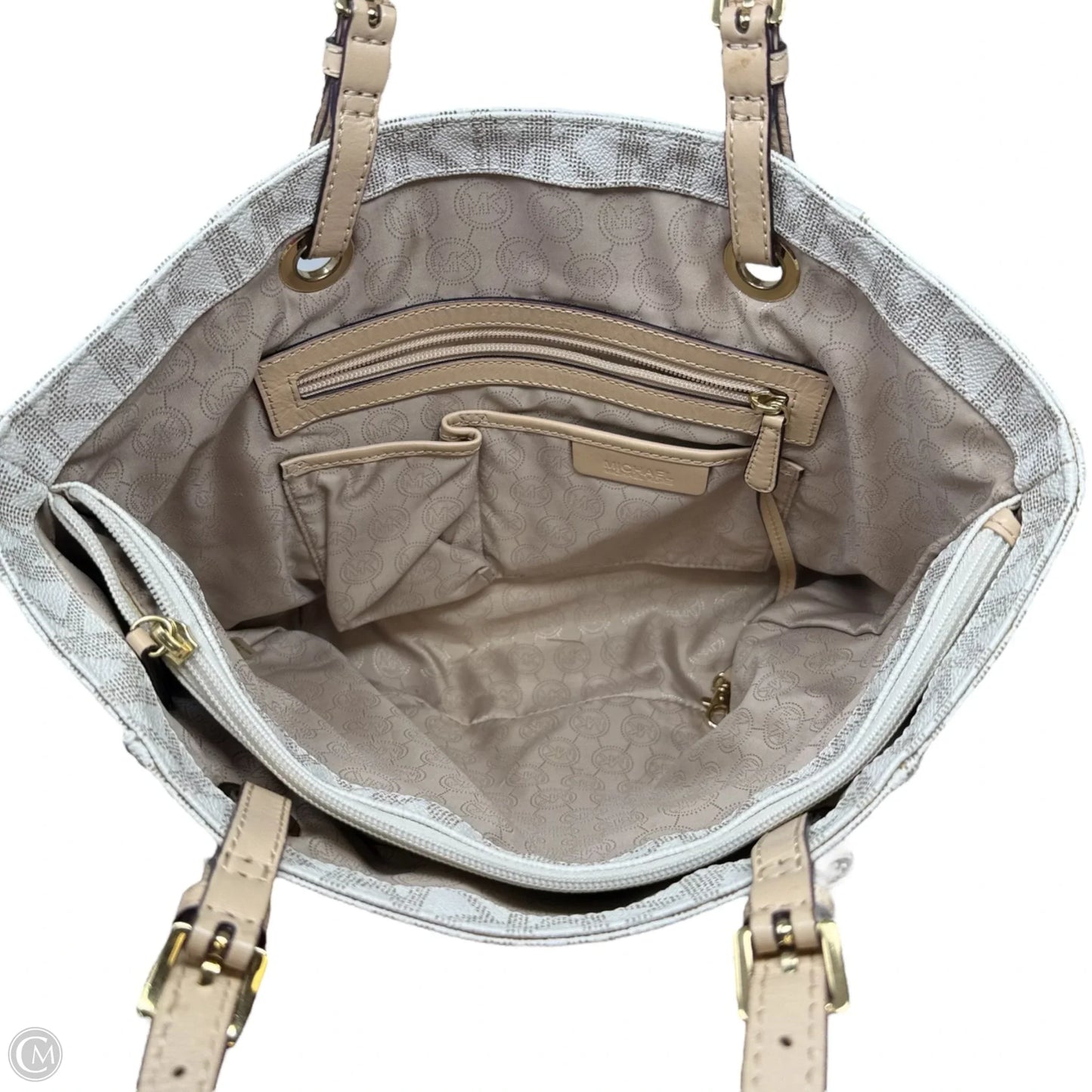 Signature Coated Canvas & Leather Jet Set East West Tote By Michael By Michael Kors, Size: Medium