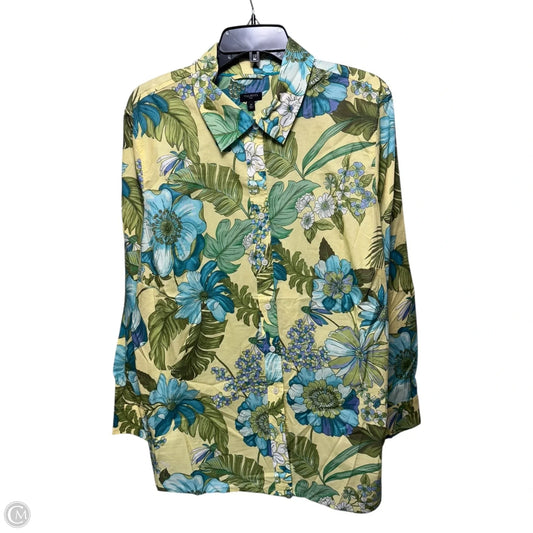 Top Long Sleeve By Talbots In Floral Print, Size: 2x