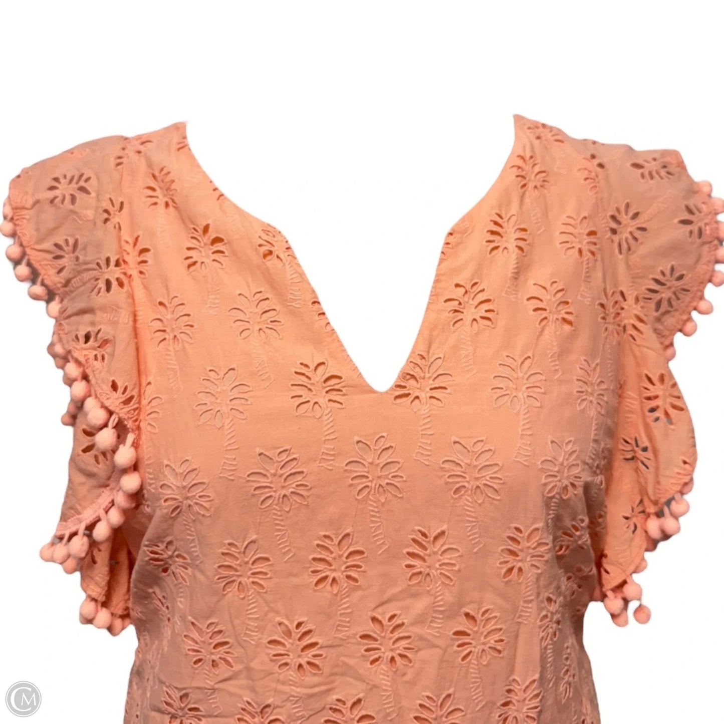 Astara Eyelet Dress Designer By Lilly Pulitzer In Peach, Size: M