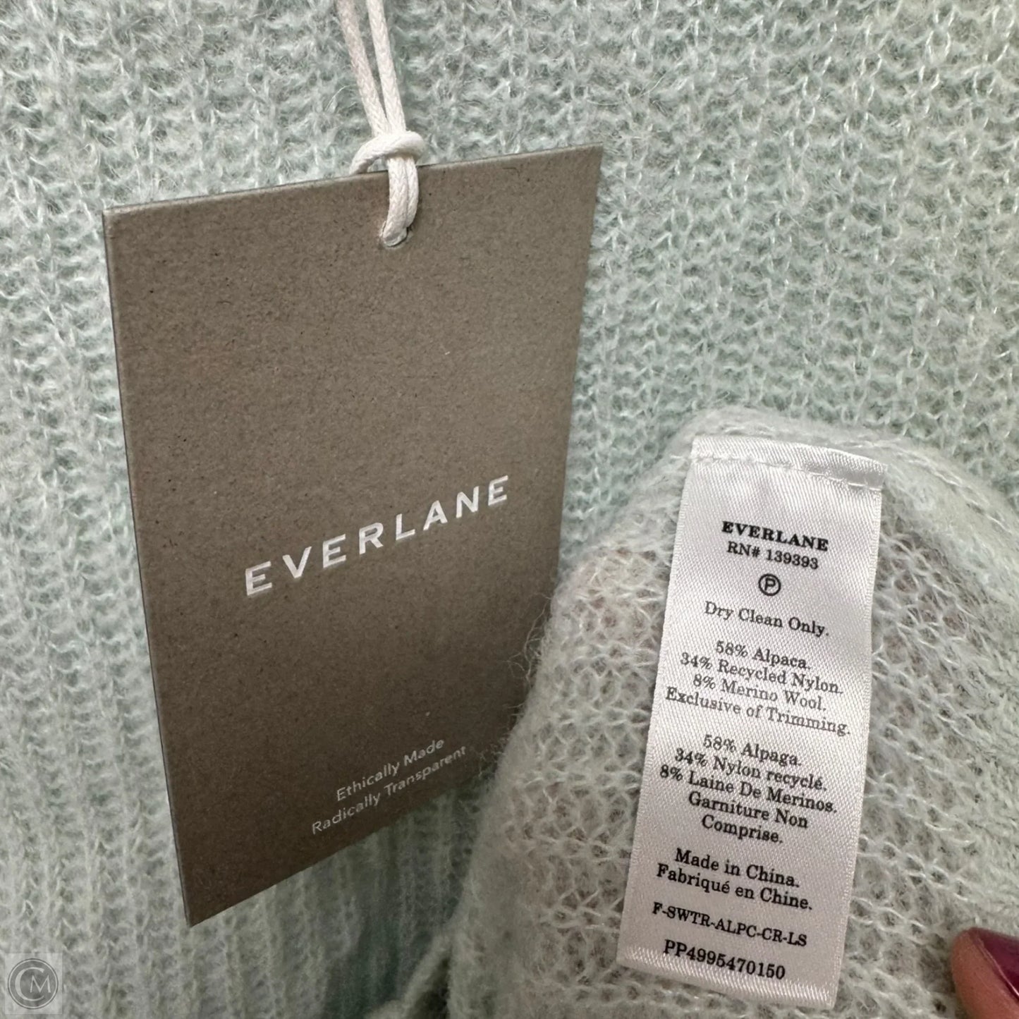 Sweater By Everlane In Aqua, Size: Xs