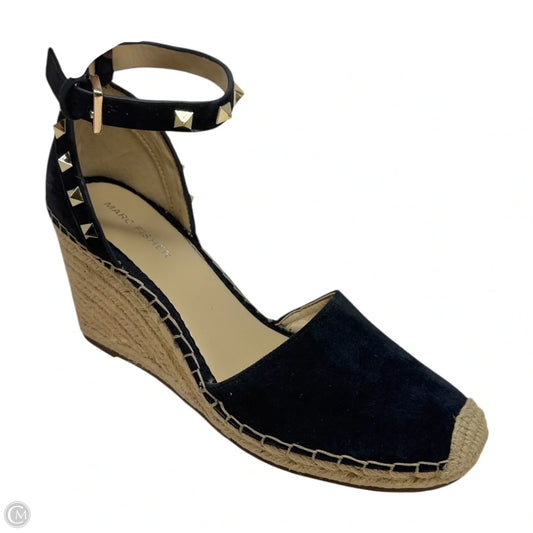 Studded Suede Espadrille Shoes Heels Wedge By Marc Fisher In Blue, Size: 8