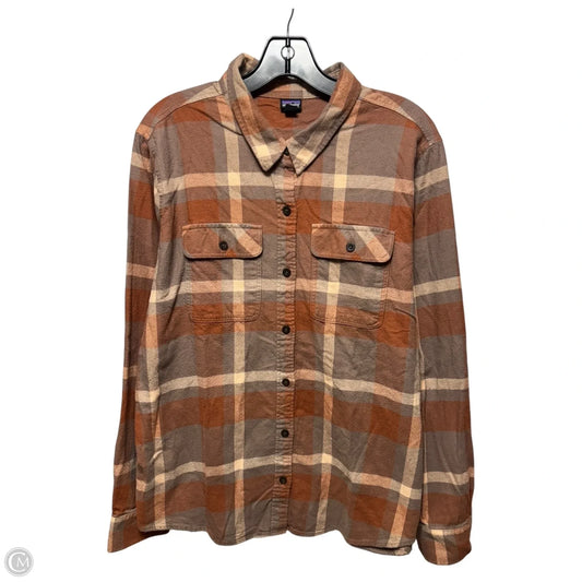 Top Long Sleeve By Patagonia In Plaid Pattern, Size: Xl
