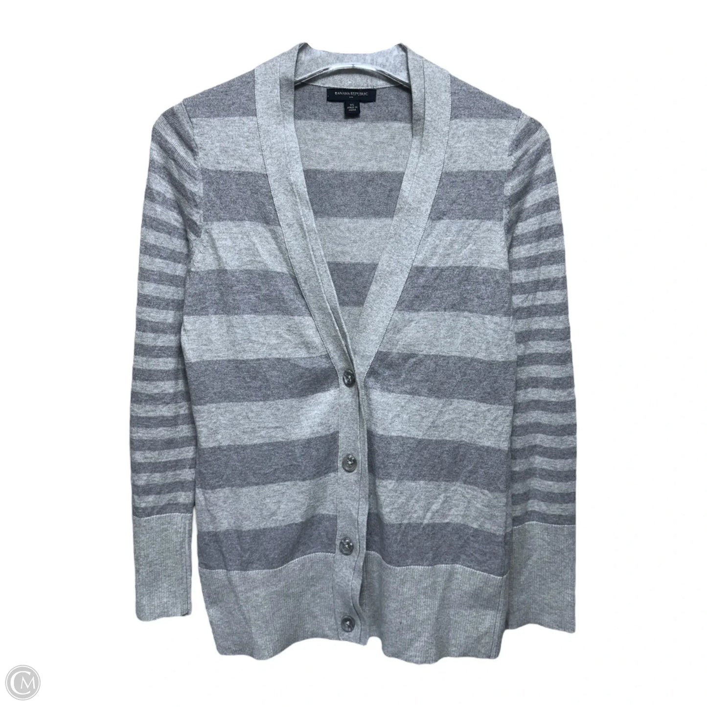 Sweater Cardigan By Banana Republic In Striped Pattern, Size: Xs