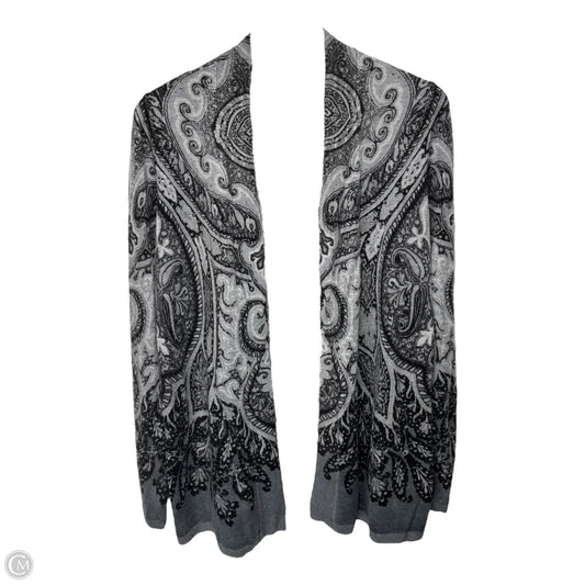 Sweater Cardigan By Talbots In Black & Grey, Size: M
