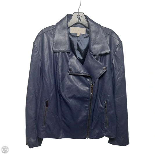 Jacket Moto By Marybelle In Navy, Size: 2x