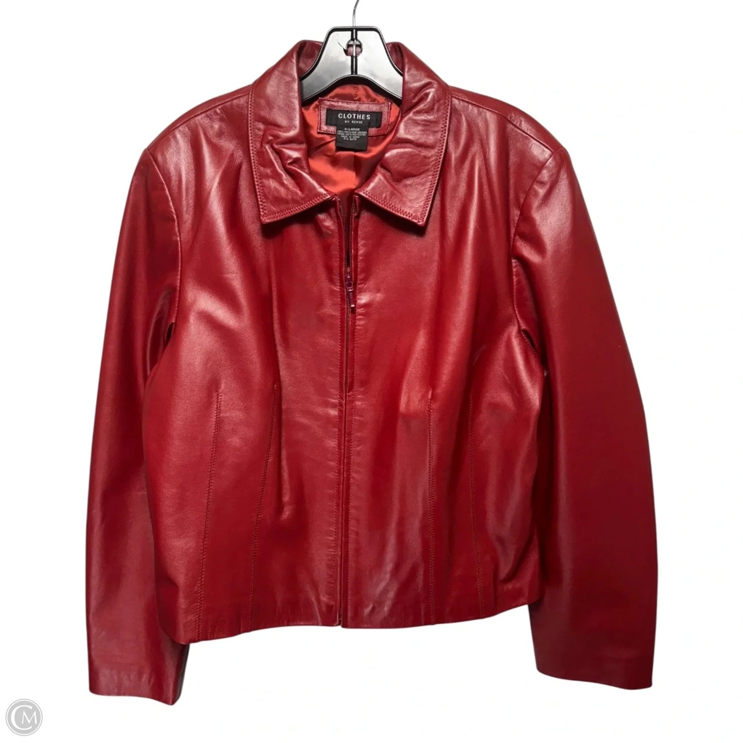 Jacket Leather By Clothes By Revue In Red, Size: XL