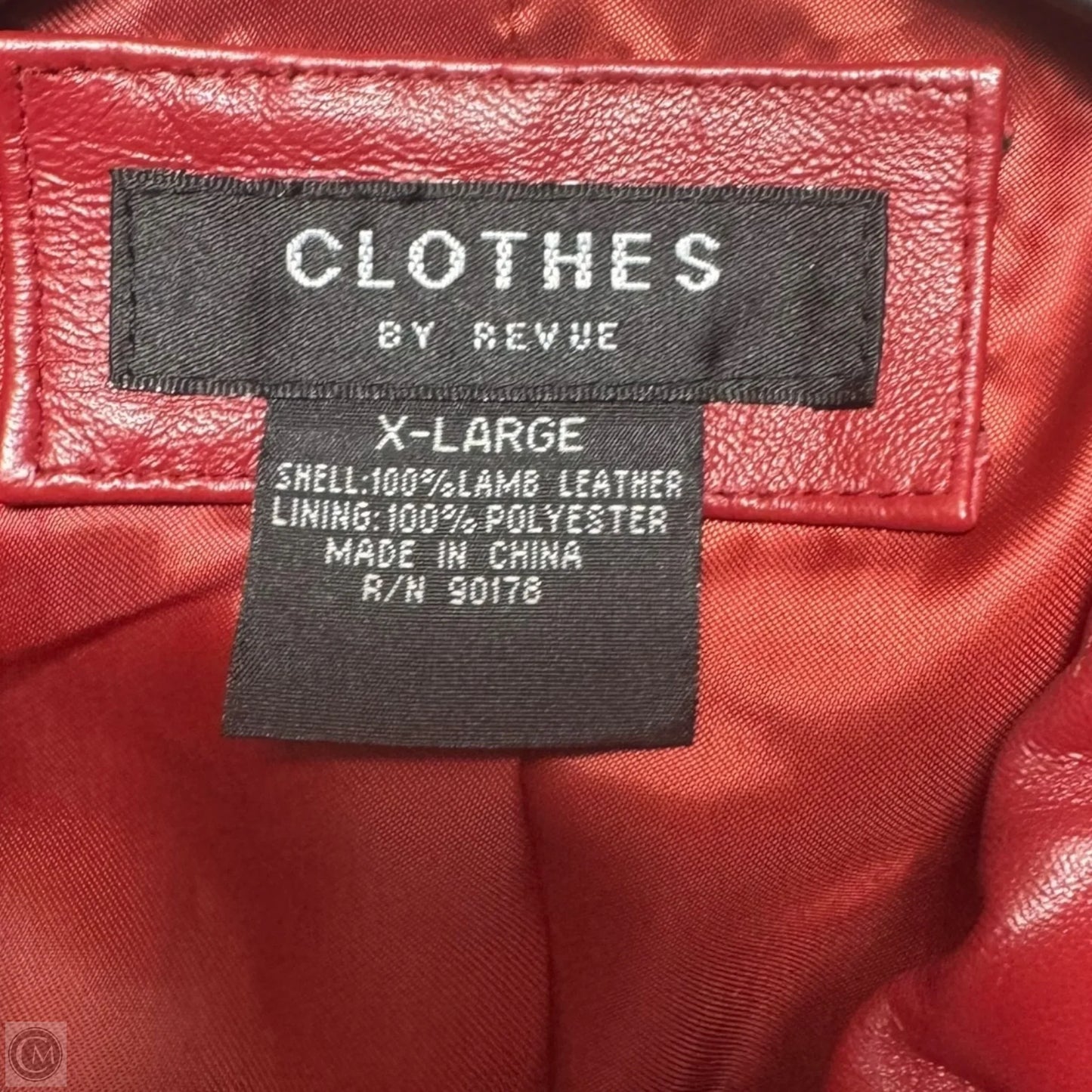 Jacket Leather By Clothes By Revue In Red, Size: XL