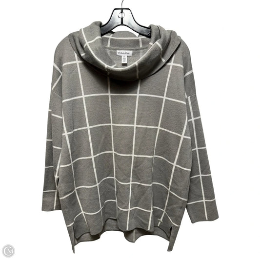 Sweater By Calvin Klein In Grey, Size: L