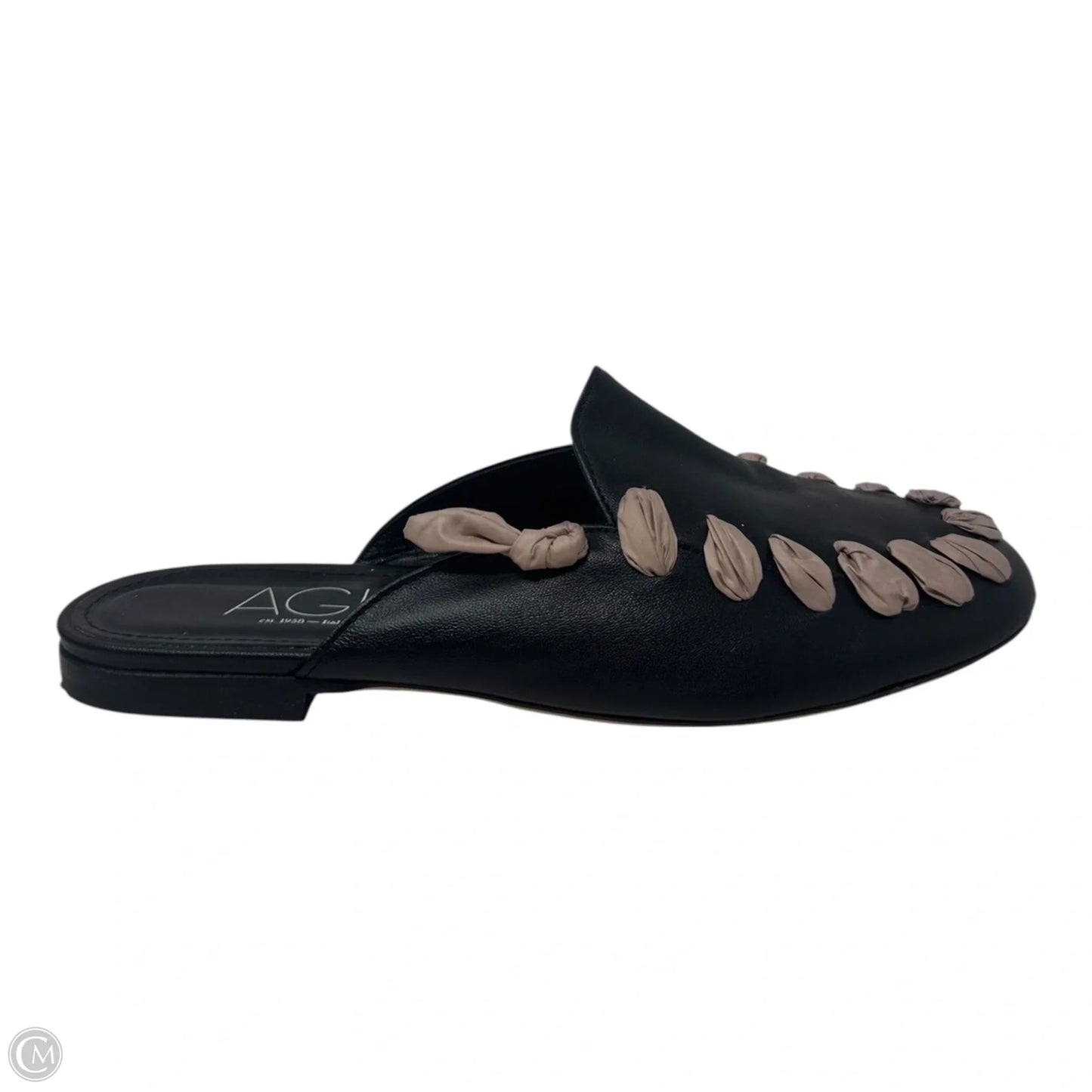Ribbon Mules Shoes Flats By Agl In Black, Size: 8.5