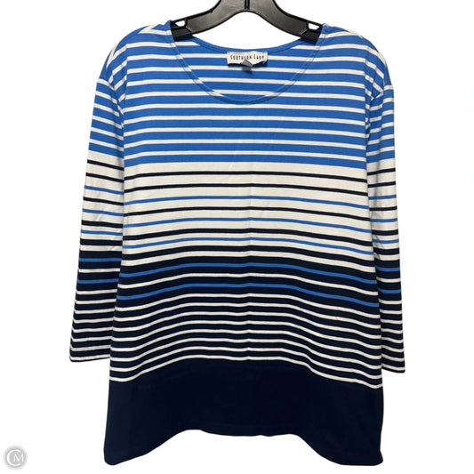 Top 3/4 Sleeve By Clothes Mentor In Striped Pattern, Size: 3x