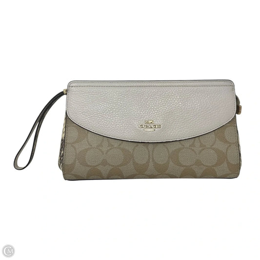 Flap Clutch Wristlet Designer By Coach, Size: Medium