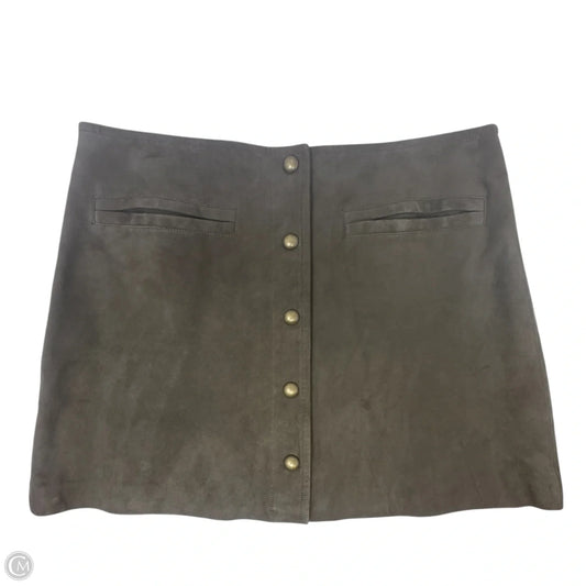East Village Mini Skirt In Dove Goat Suede By Trina Turk In Green, Size: 12
