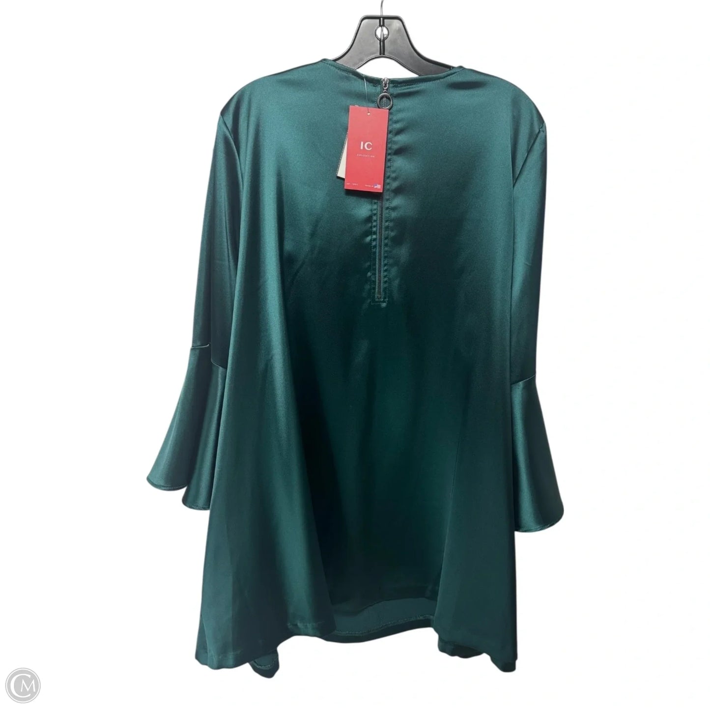 Bow Tunic Long Sleeve By Ic By Connie K In Green, Size: 2x
