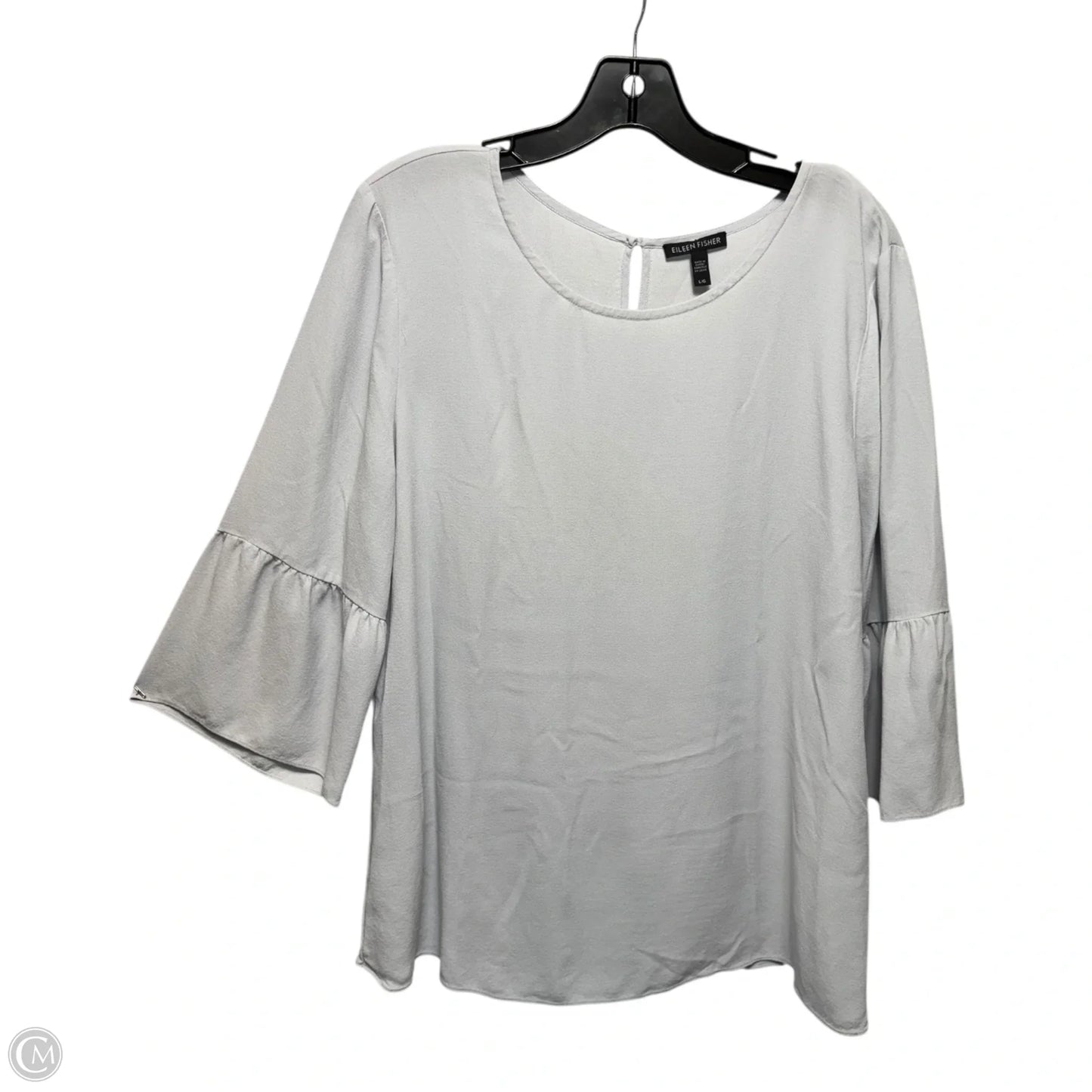 Top 3/4 Sleeve By Eileen Fisher In Grey, Size: L