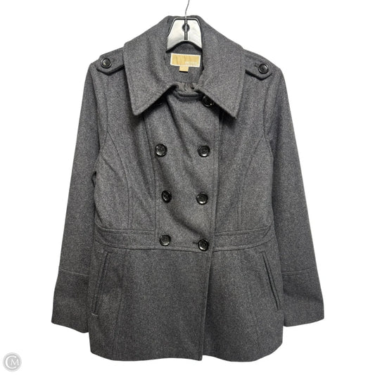 Wool Blend Peacoat By Michael By Michael Kors In Grey, Size: M