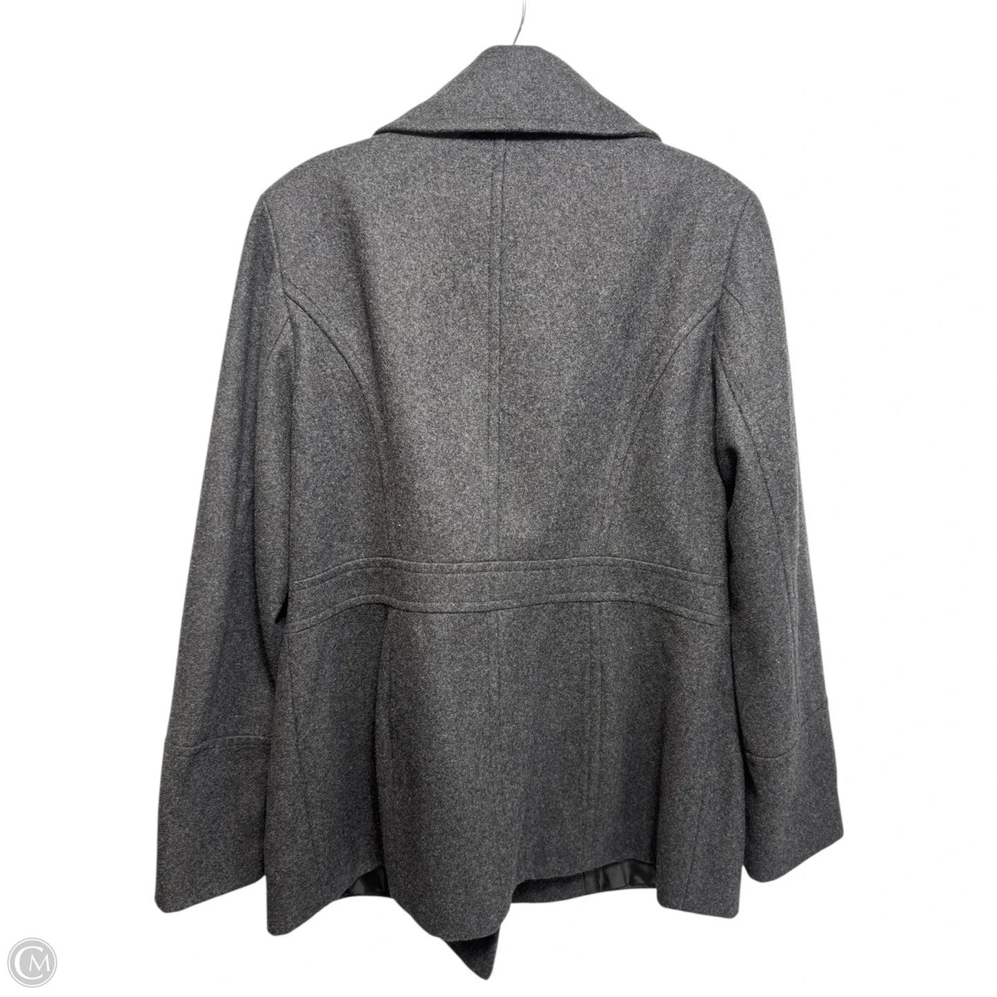 Wool Blend Peacoat By Michael By Michael Kors In Grey, Size: M