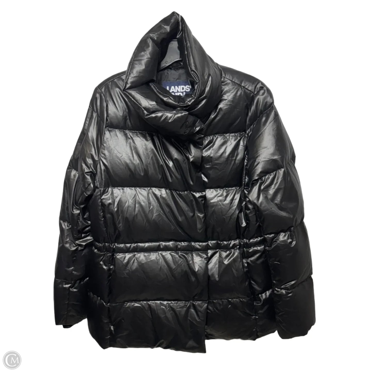 Down Puffer Jacket By Lands End In Black, Size: S