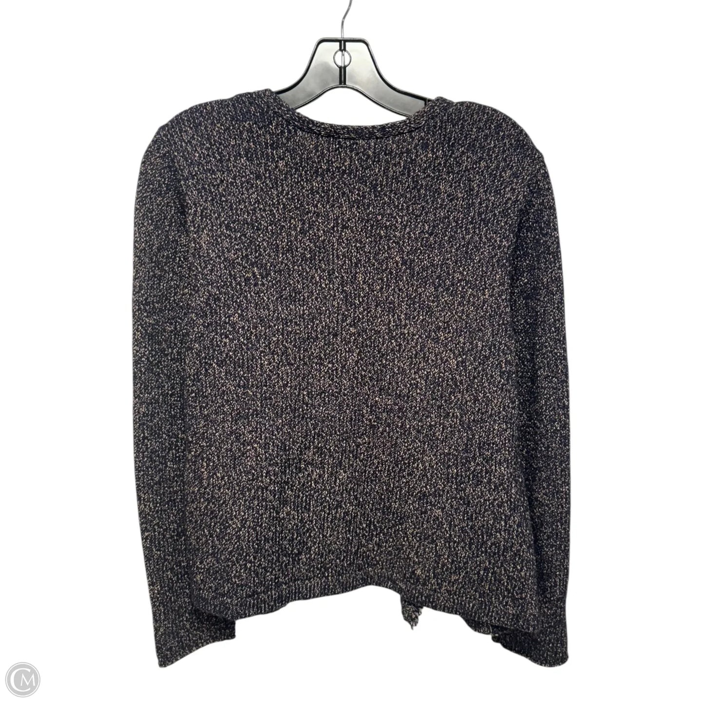 Wool Blend Sweater Cardigan By Eileen Fisher In Blue & Pink, Size: M