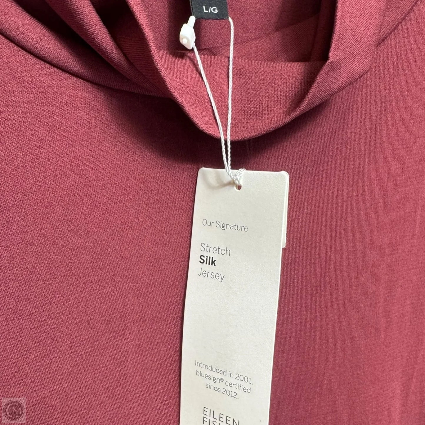 Silk Jersey Top Long Sleeve By Eileen Fisher In Red, Size: L