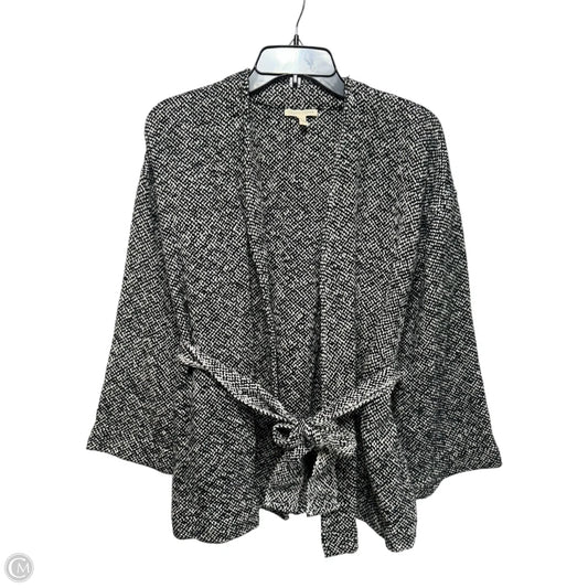 Cotton Belted Sweater Cardigan By Eileen Fisher In Black & White, Size: M