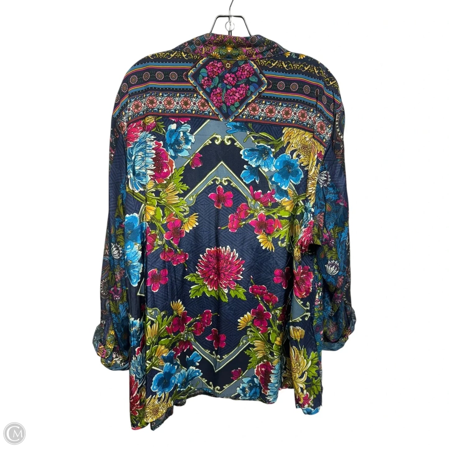 Putting On The Ritz Top Long Sleeve By John Mark In Floral Print, Size: 3x
