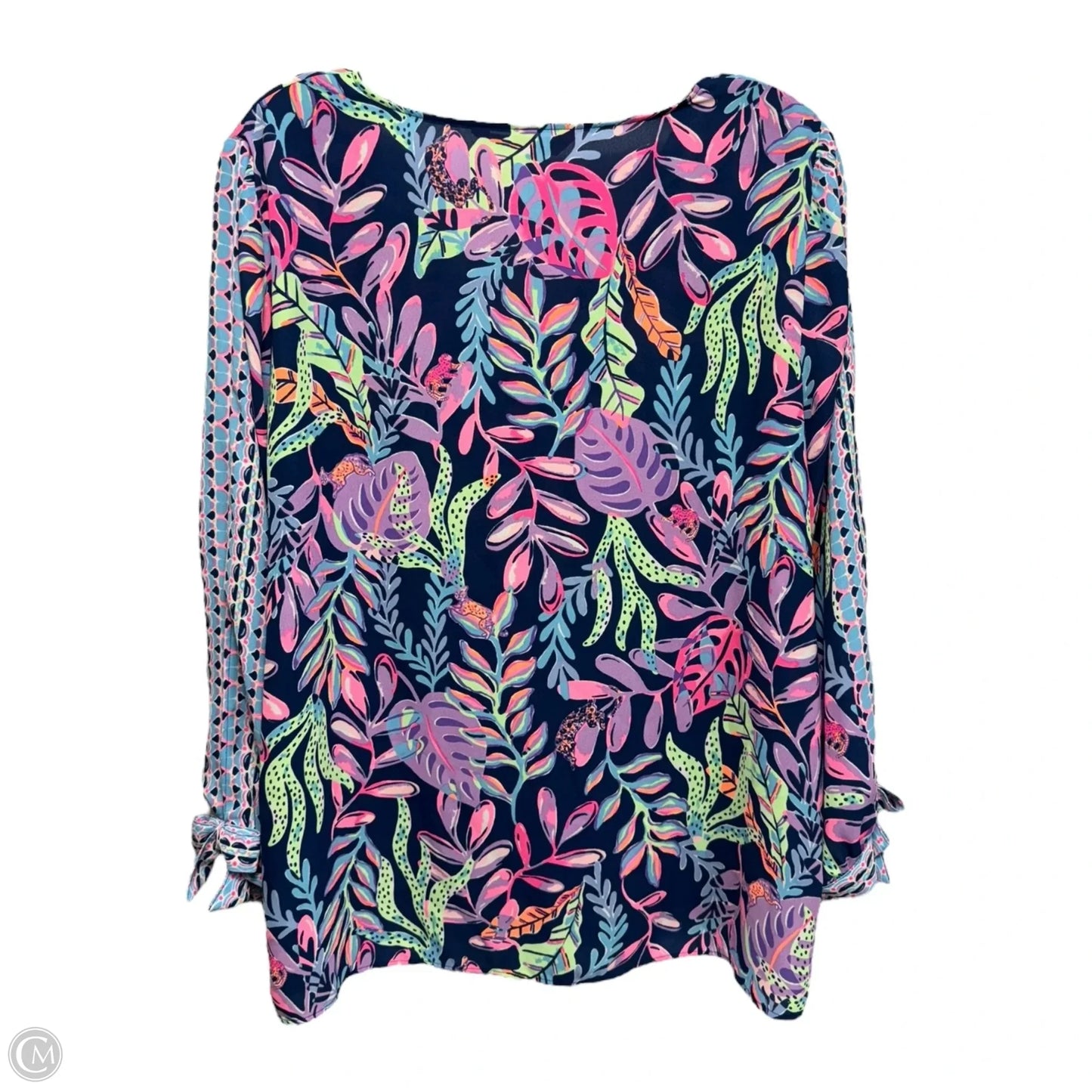 Pamela Top Designer By Lilly Pulitzer In Oyster Bay Navy You’ve Been Spotted Engineered, Size: L