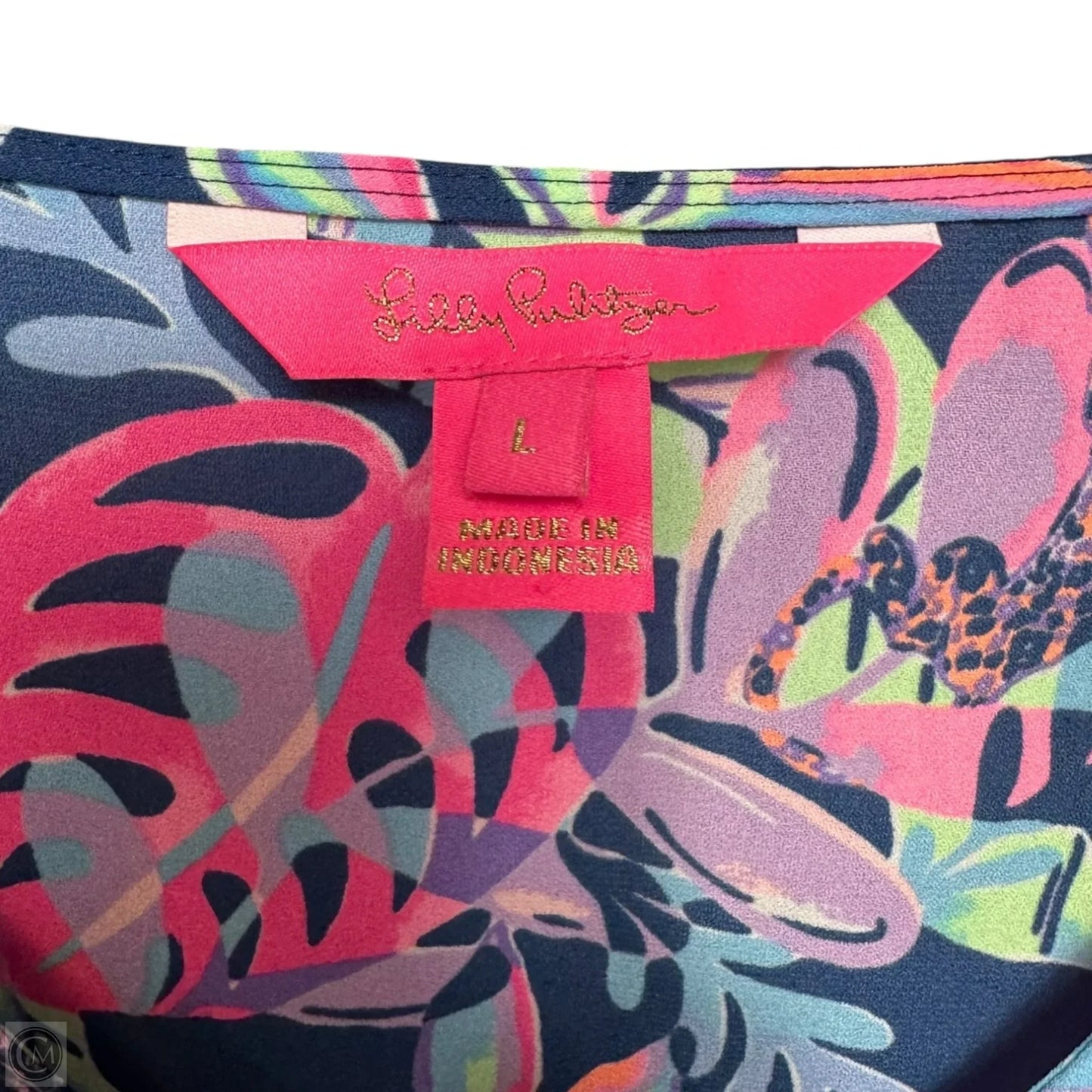 Pamela Top Designer By Lilly Pulitzer In Oyster Bay Navy You’ve Been Spotted Engineered, Size: L