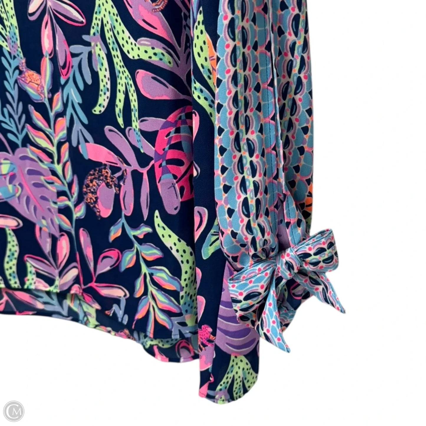 Pamela Top Designer By Lilly Pulitzer In Oyster Bay Navy You’ve Been Spotted Engineered, Size: L