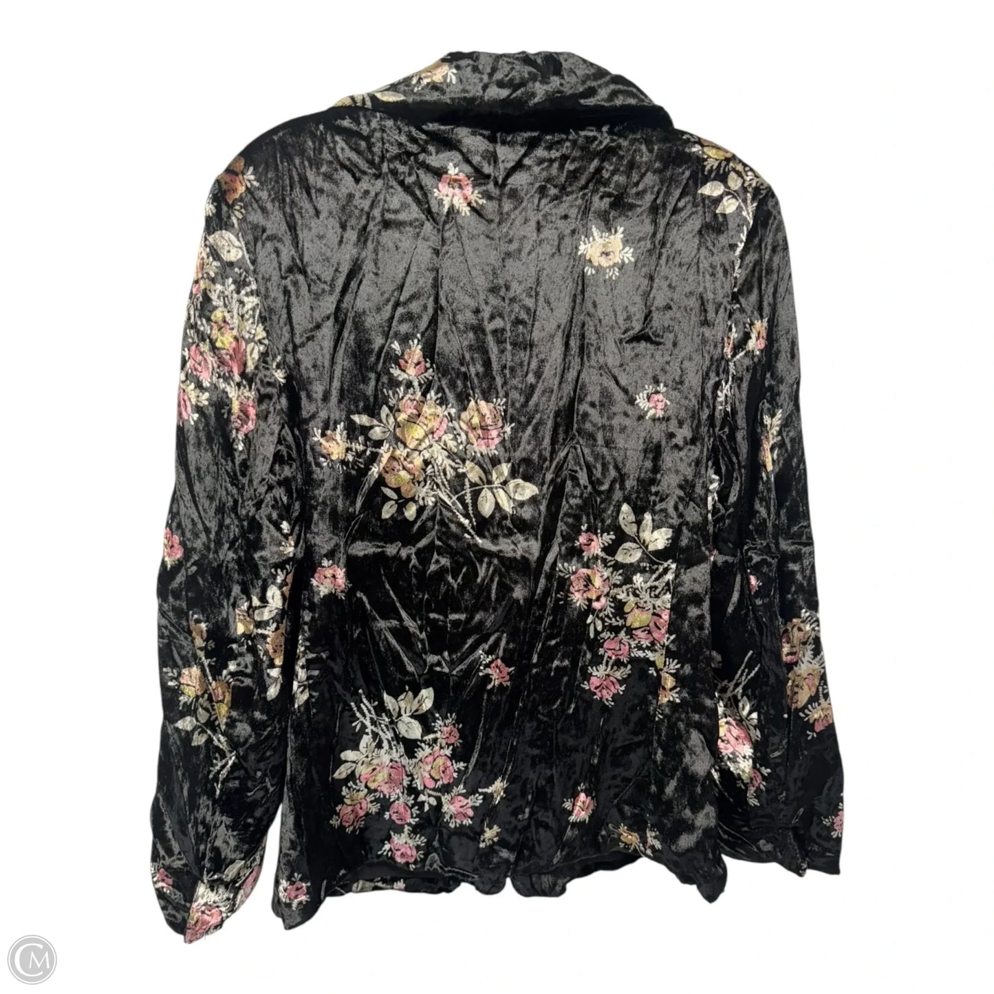 Floral Velvet Blazer By April Carnell In Black, Size: S