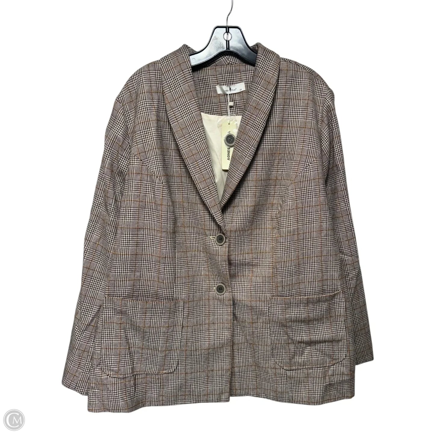 Blazer By Agnes Orinda In Plaid Pattern, Size: 2x