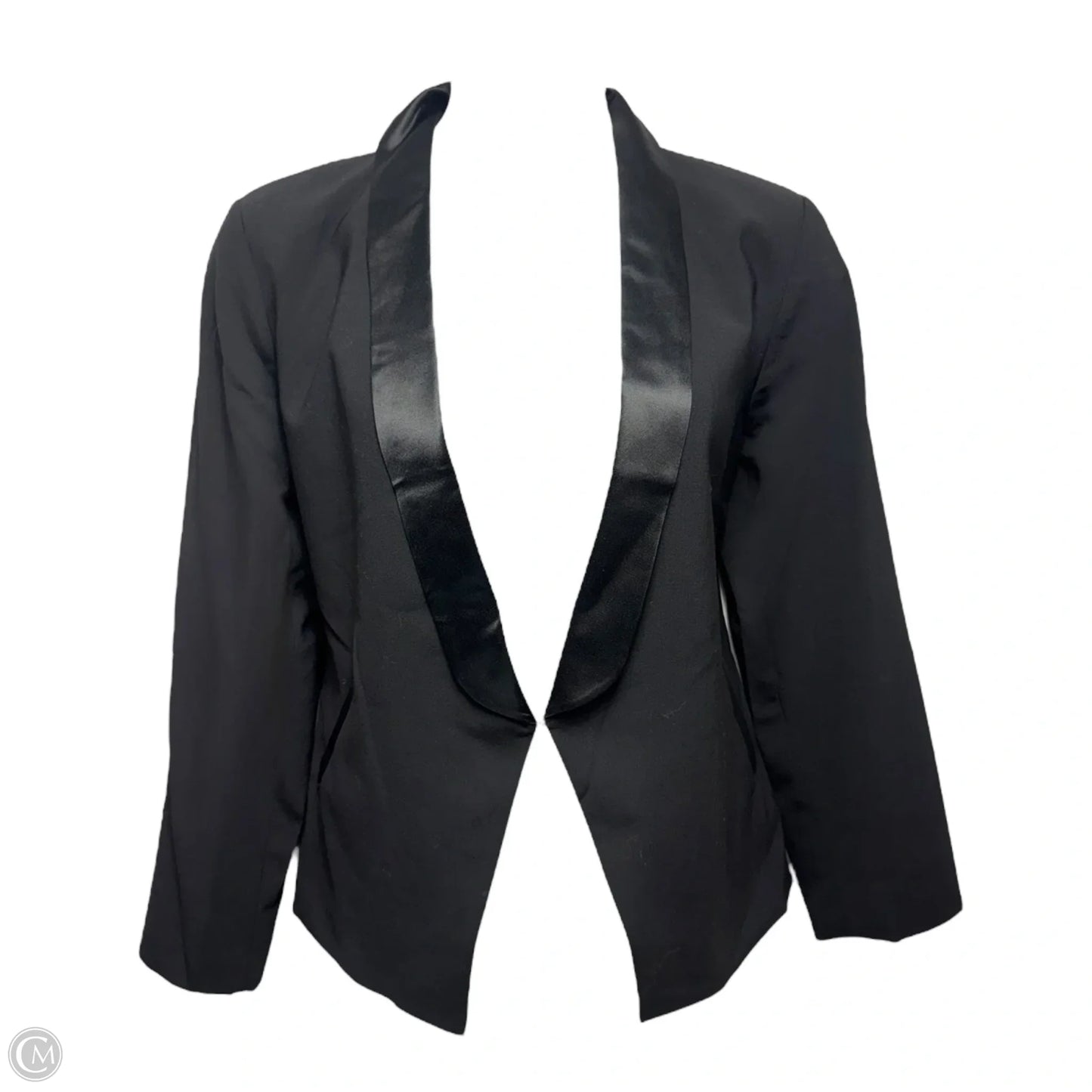 Tuxedo Jacket With Pockets & Silk Shawl CollarBy Eileen Fisher In Black, Size: L