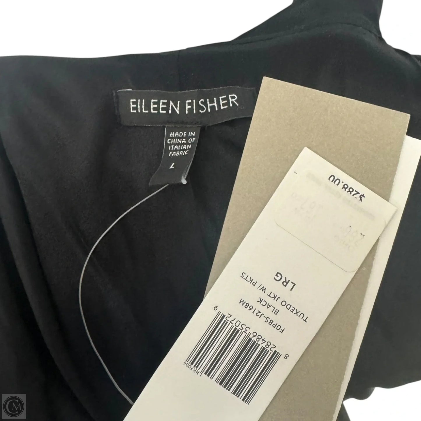 Tuxedo Jacket With Pockets & Silk Shawl CollarBy Eileen Fisher In Black, Size: L