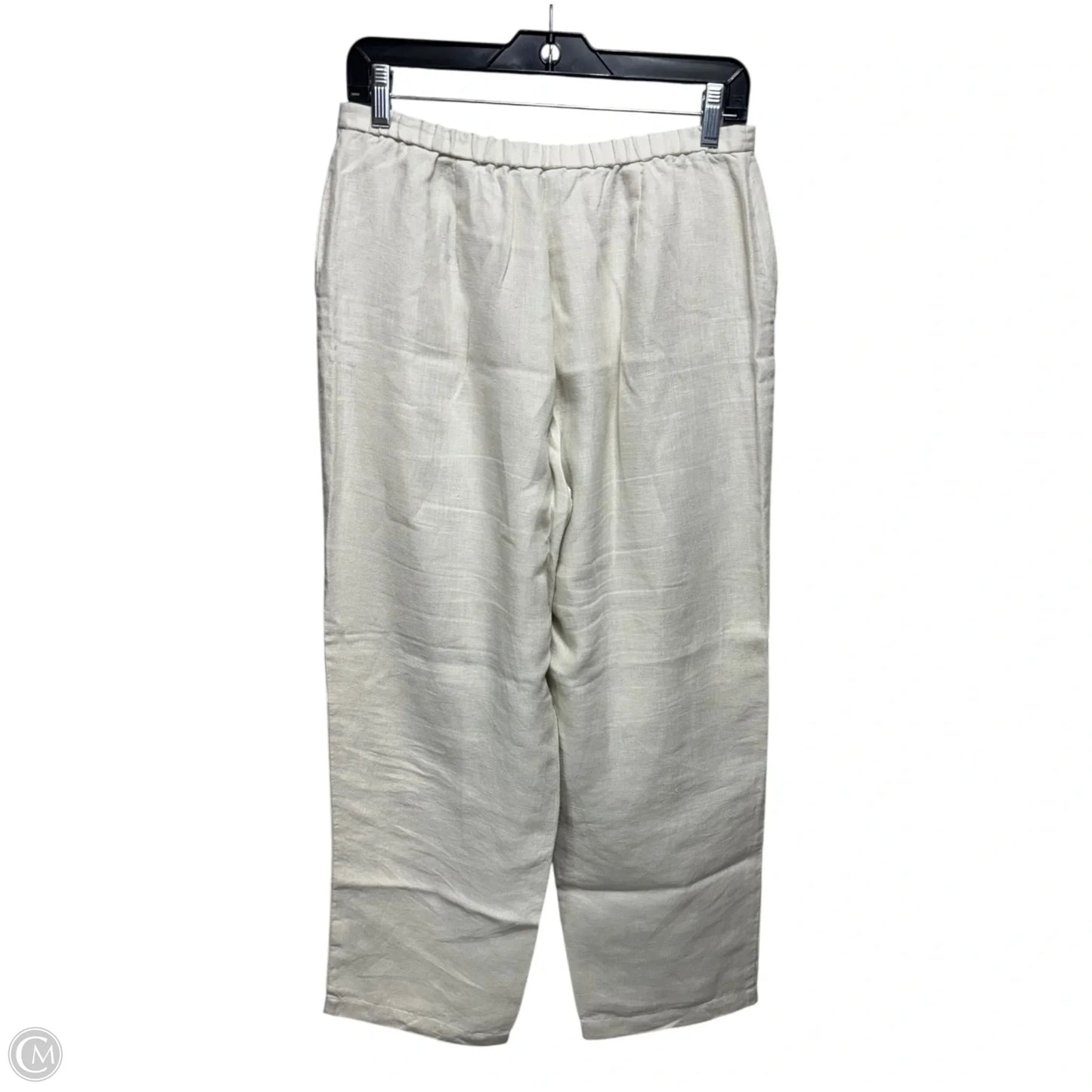 Irish Linen Pants By Eileen Fisher In Cream, Size: Mp