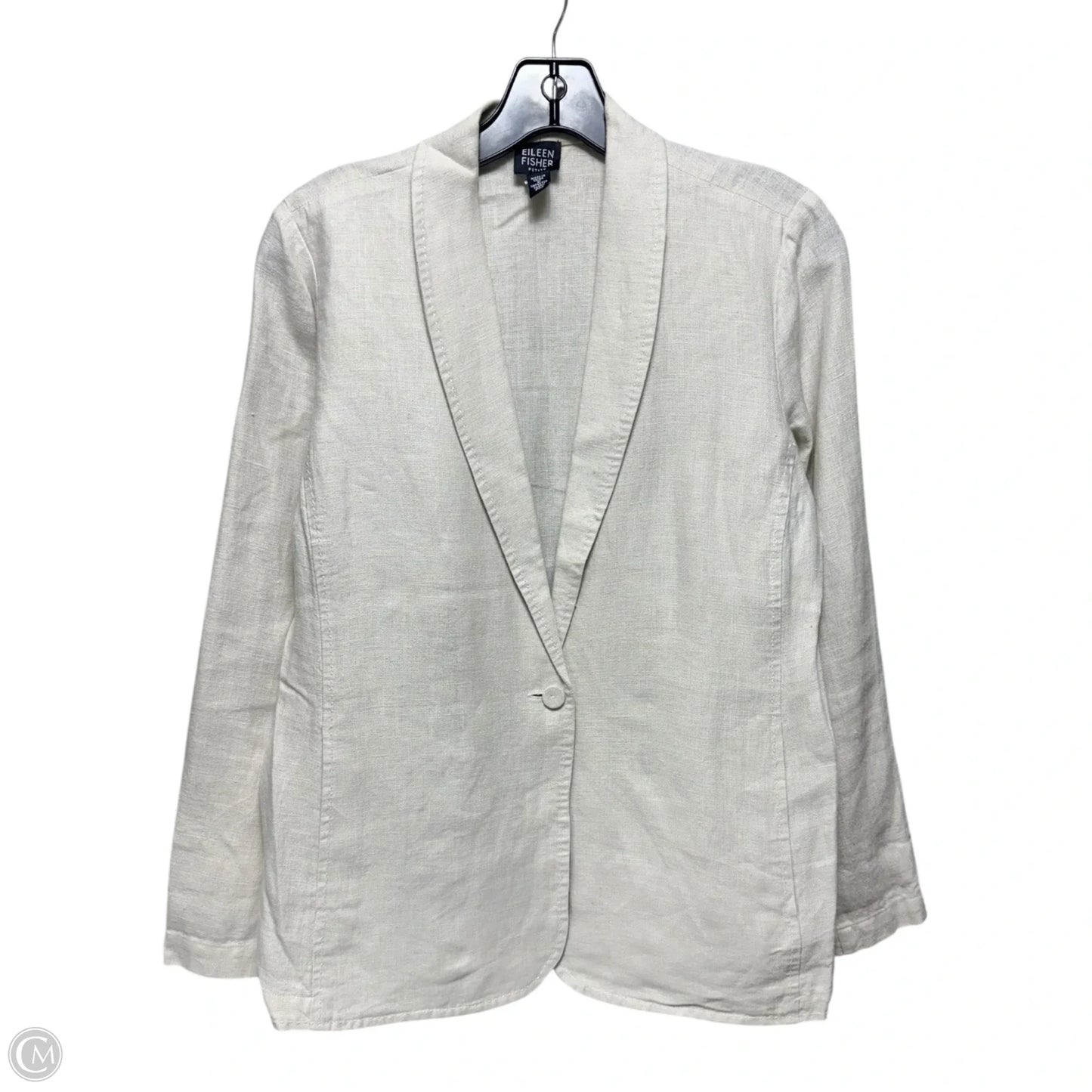 Irish Linen Blazer By Eileen Fisher In Cream, Size: Mp