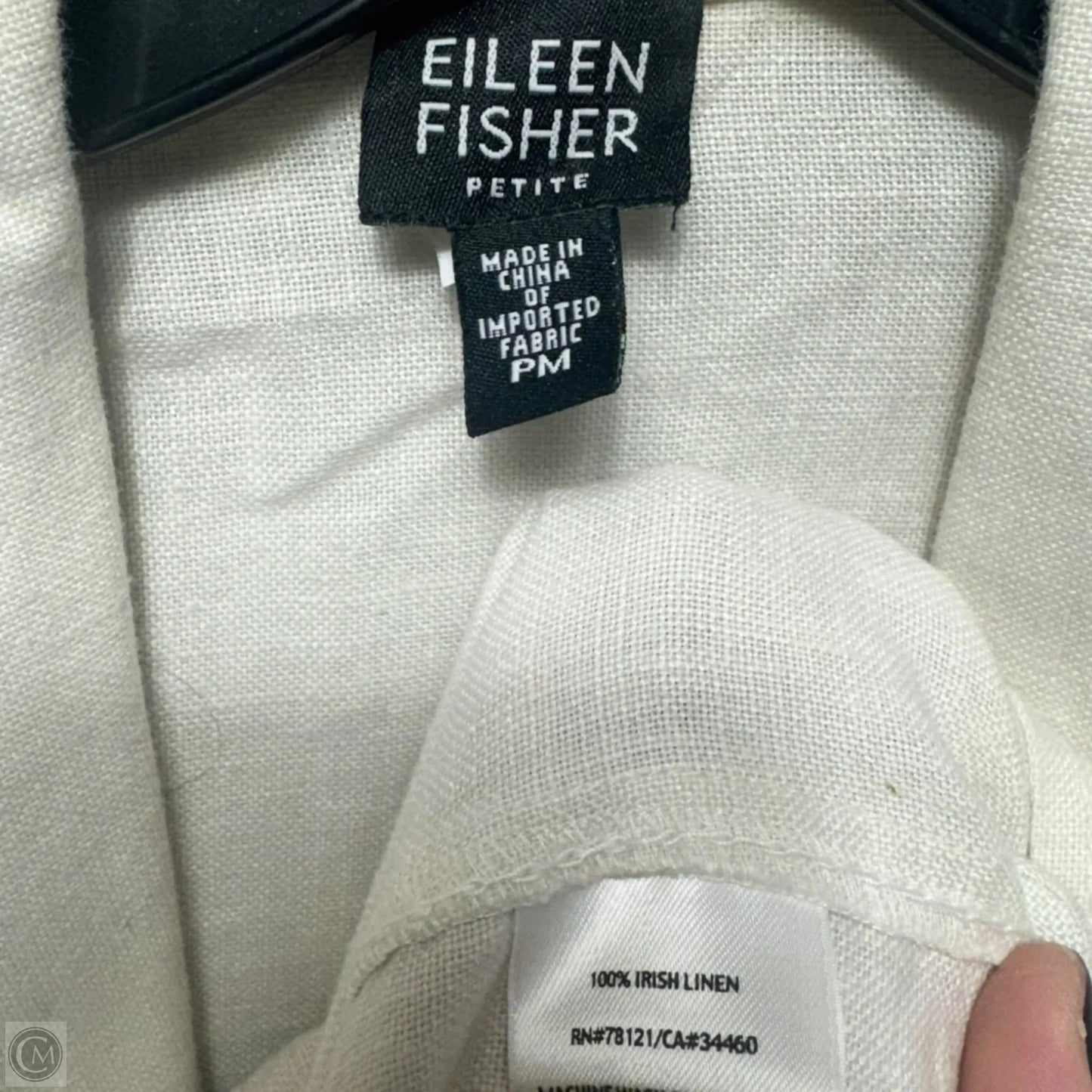 Irish Linen Blazer By Eileen Fisher In Cream, Size: Mp