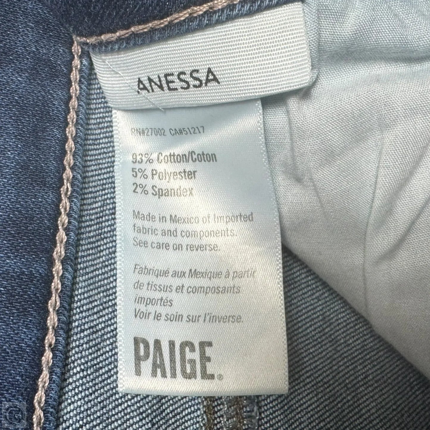 Anessa Jeans Wide Leg By Paige In Blue Denim, Size: 16/33