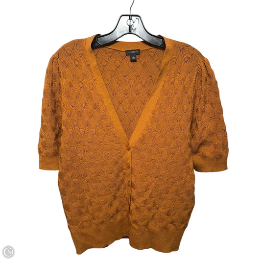 Sweater Cardigan By Ann Taylor In Brown, Size: L
