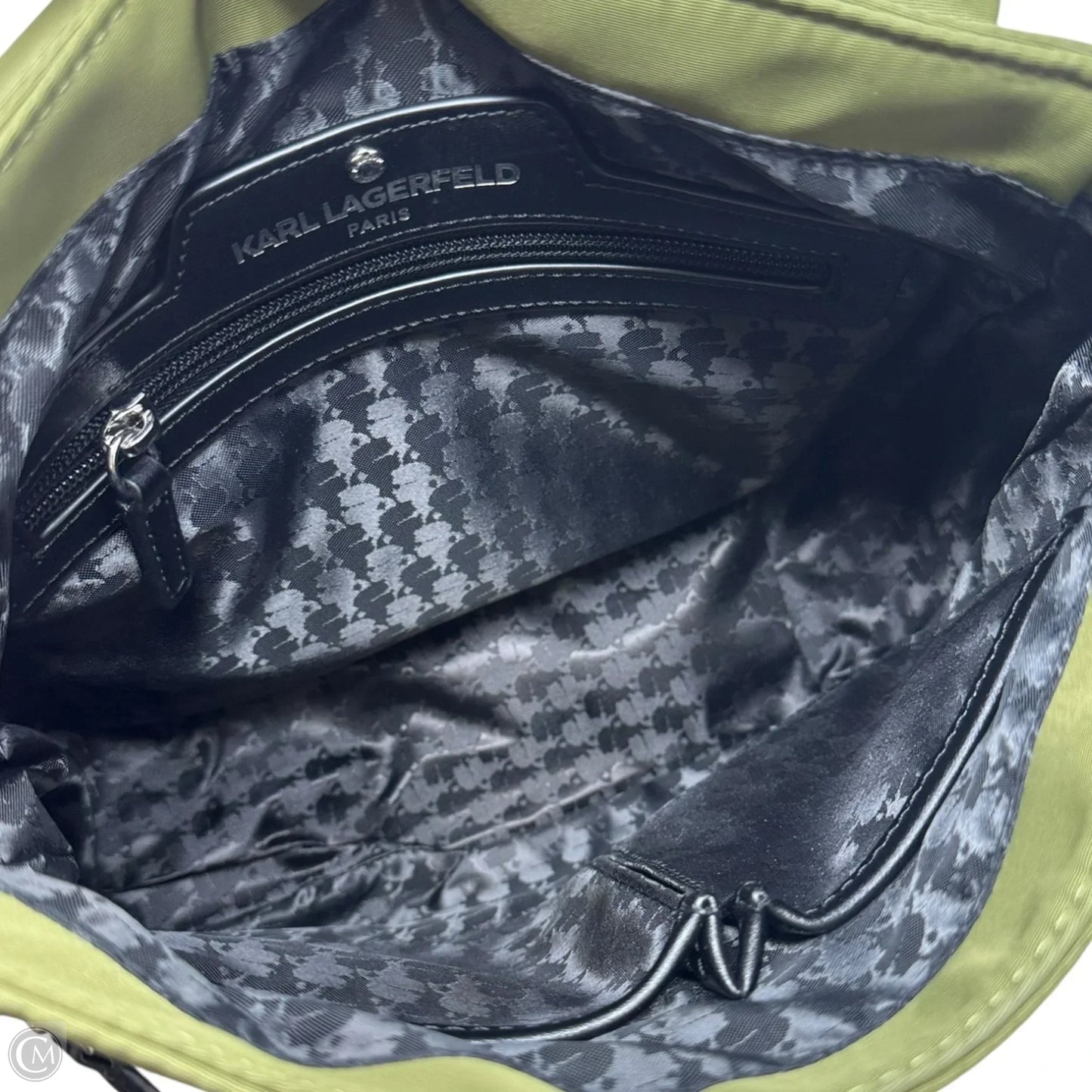 Cara Nylon Messenger Handbag Designer By Karl Lagerfeld, Size: Medium