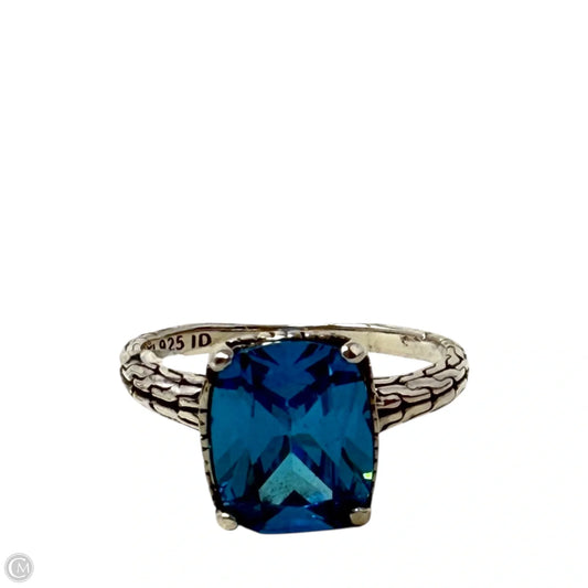 Made In Bali Cushion Cut Blue Stone & Sterling Silver Ring By Annika Witt, Size: 6.5