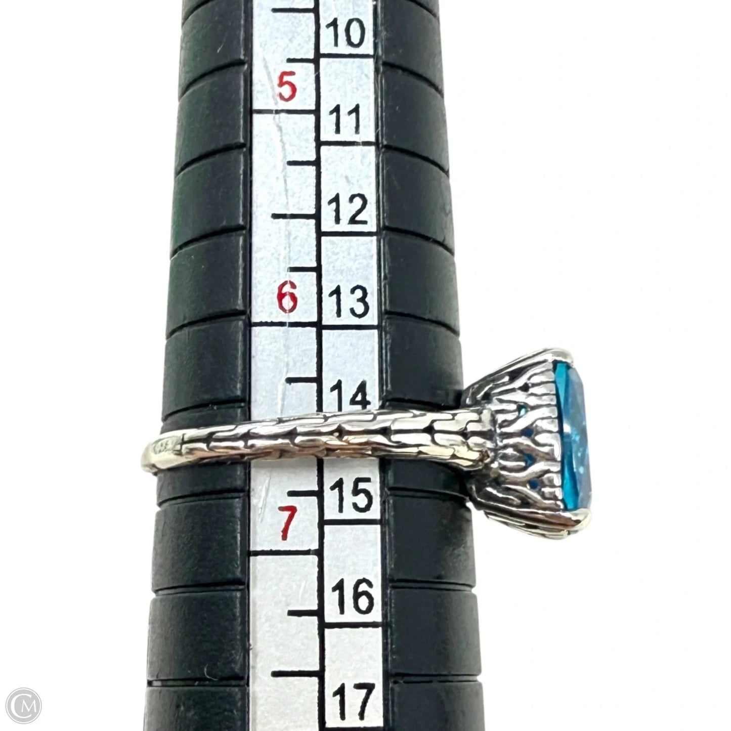 Made In Bali Cushion Cut Blue Stone & Sterling Silver Ring By Annika Witt, Size: 6.5