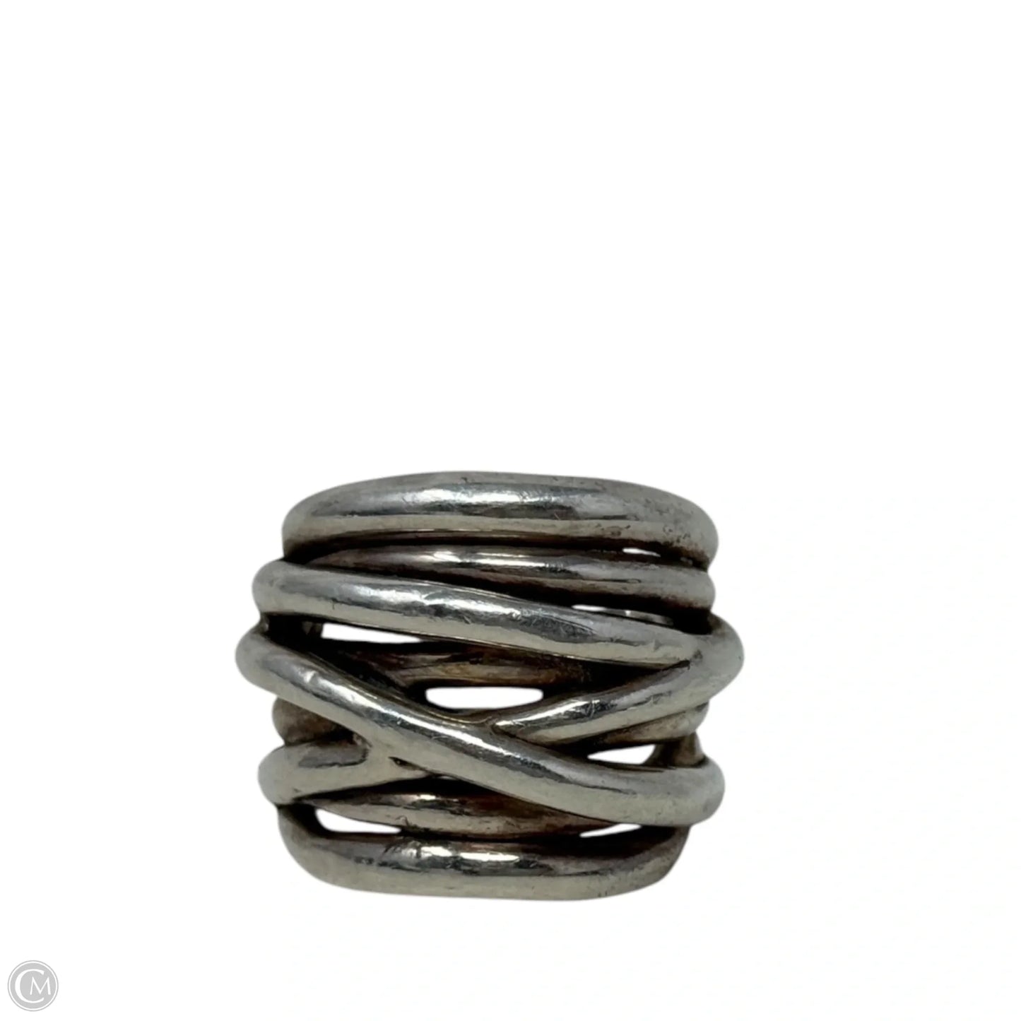 Sterling Silver Overlapping Band Ring Stamped Israel, Size: 6
