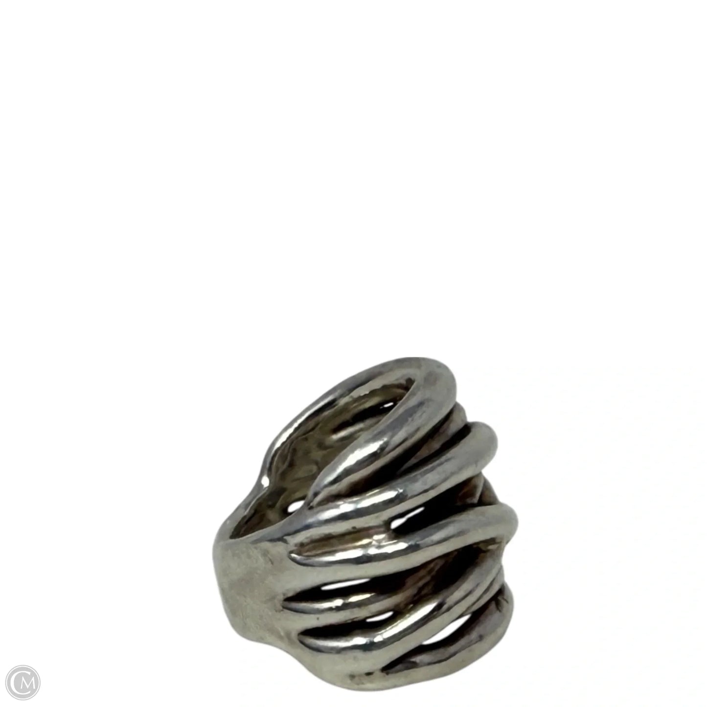 Sterling Silver Overlapping Band Ring Stamped Israel, Size: 6