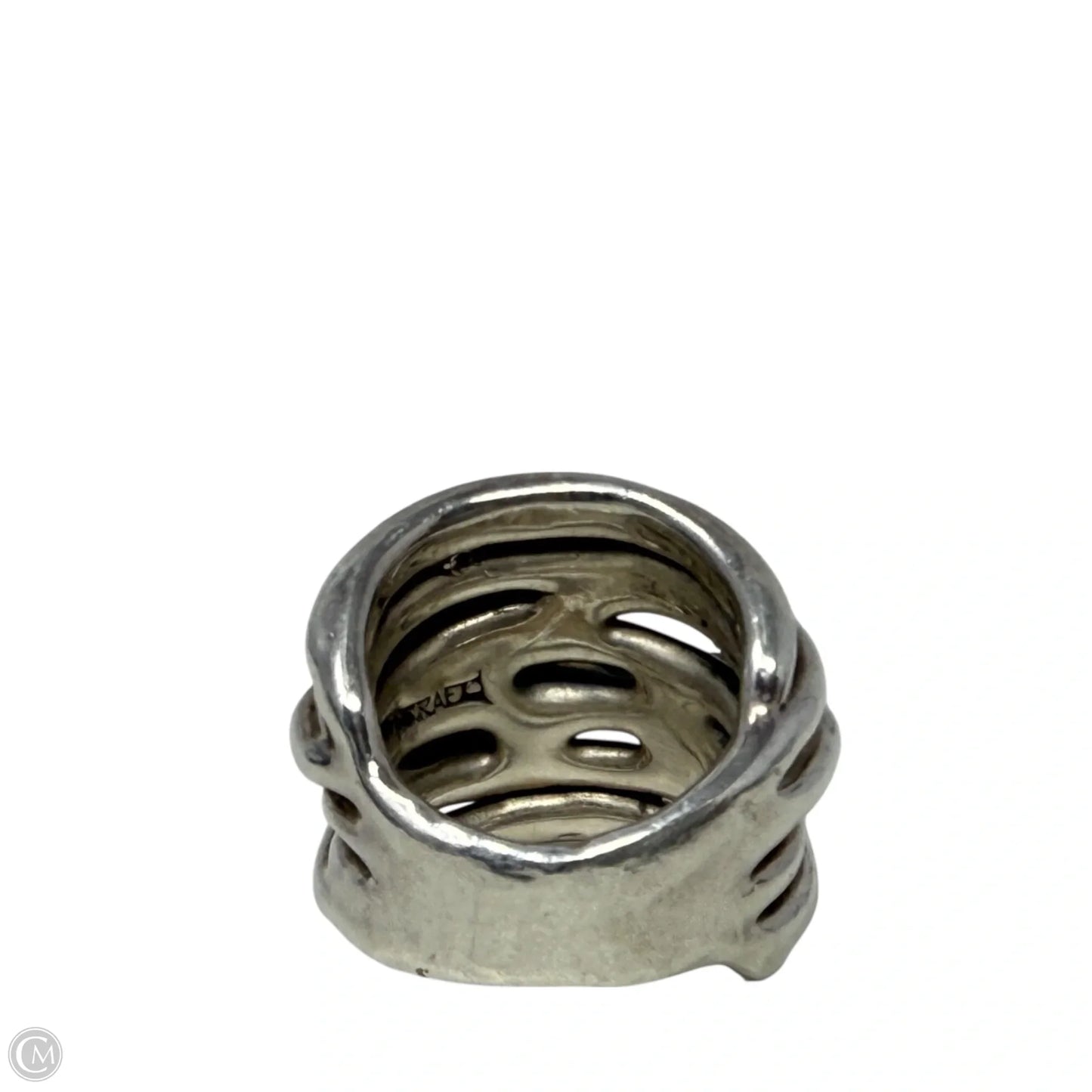 Sterling Silver Overlapping Band Ring Stamped Israel, Size: 6