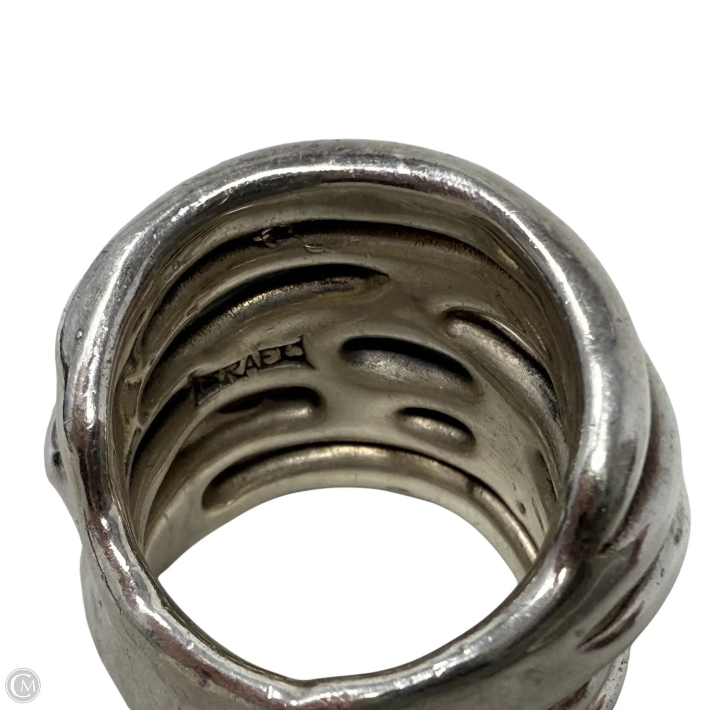 Sterling Silver Overlapping Band Ring Stamped Israel, Size: 6