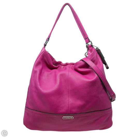 Park Pebbled Leather Hobo Designer By Coach, Size: Large