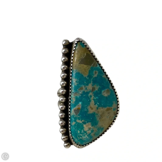 Navajo Sterling Silver & Kingman Turquoise Statement Ring, Size: 7