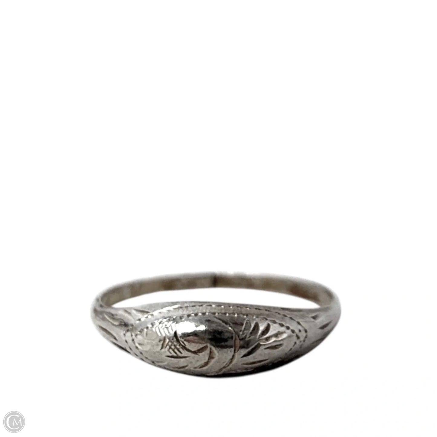 Vintage Etched Sterling Silver Ring, Size: 6.5