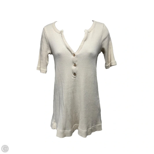 Ribbed Tunic Mini Dress By Free People Beach In Cream, Size: XS